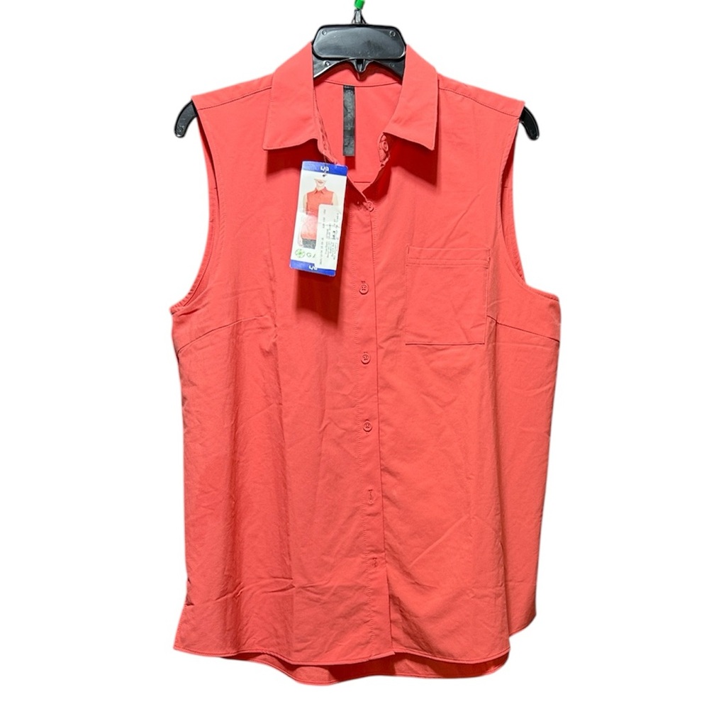 GAIAM Women's Coral Button Down Sleeveless Shirt